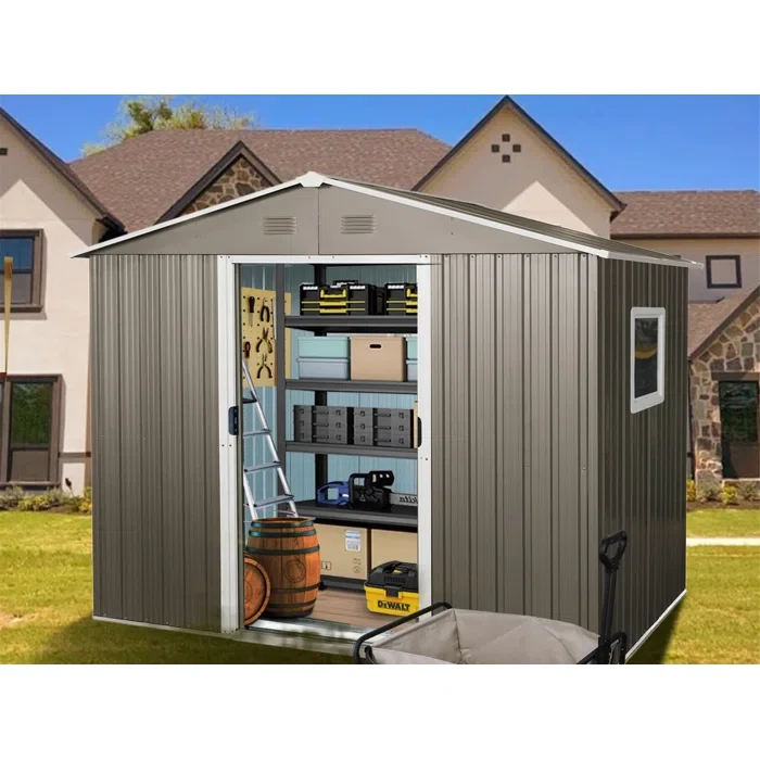 8 ft. W x 6 ft. D Metal Storage Shed