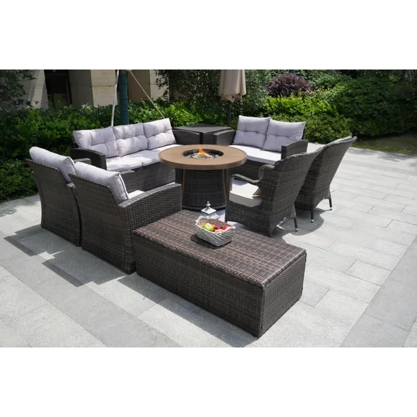 Areefa 9 - Person Outdoor Seating Group with Cushions