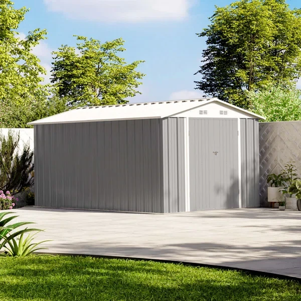 8 ft. x 12 ft. Metal Storage Shed for Outdoor, Steel Yard Shed with Design of Lockable Doors