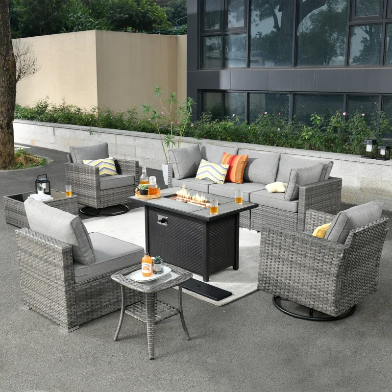 Quinte 9 Piece Sofa Seating Group with Cushions