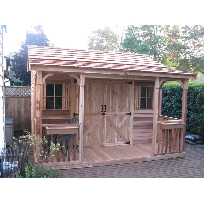 177" H x 144" W x 153.5" D Ranchhouse Western Red Cedar Wood Storage Shed