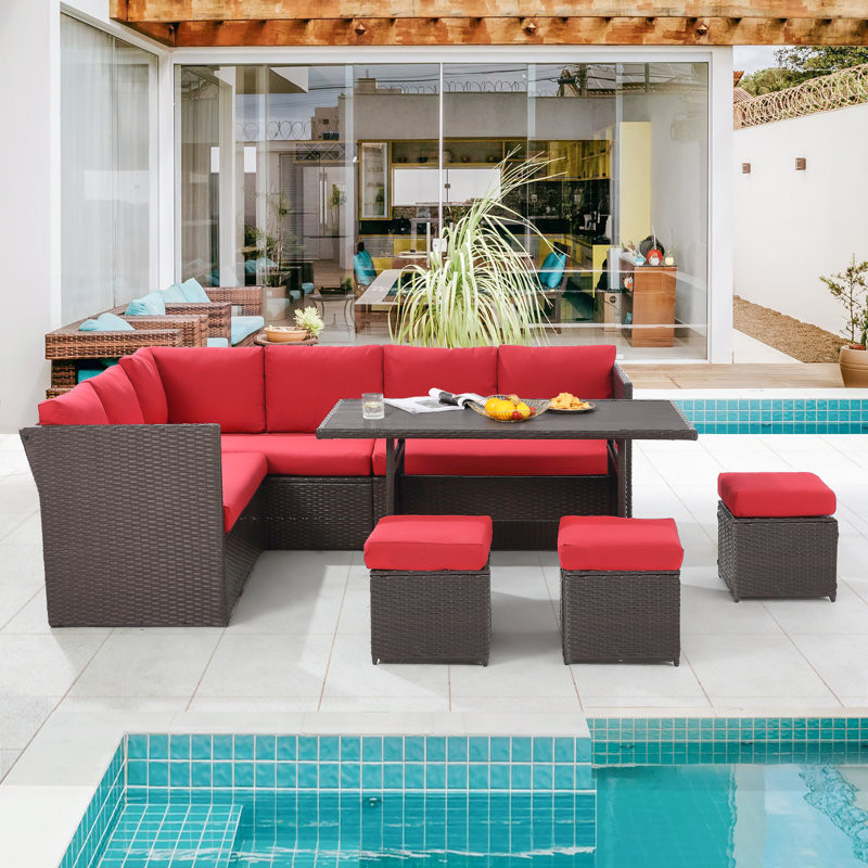 9 - Person Outdoor Seating Group with Cushions