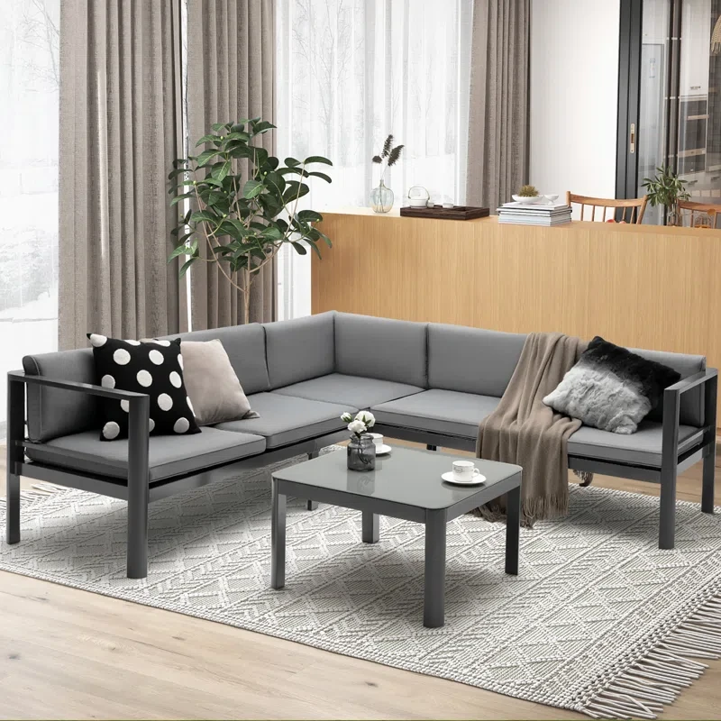 Zendy 3 Piece Sectional Seating Group with Cushions