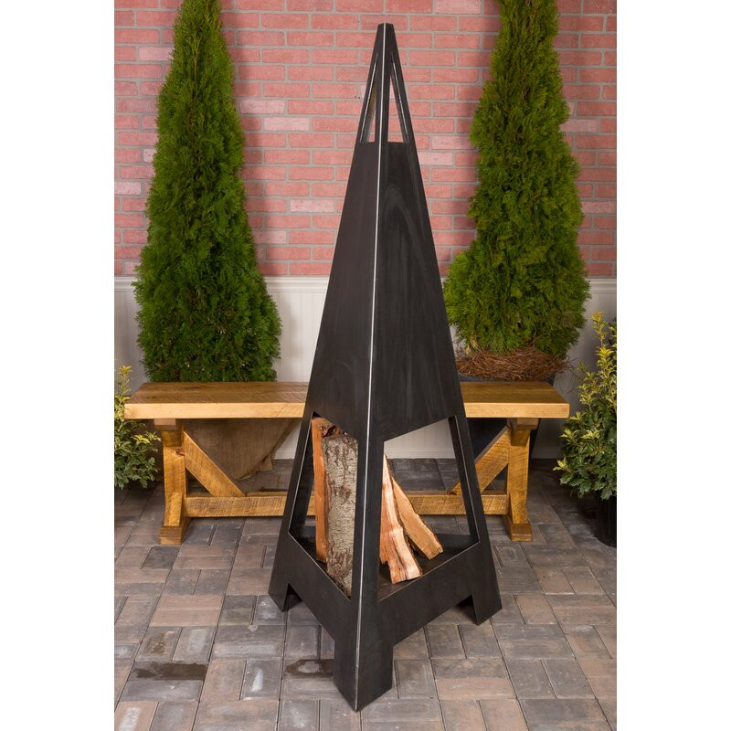 Donellan Fire Guardian 66" Tall Steel Outdoor Fireplace