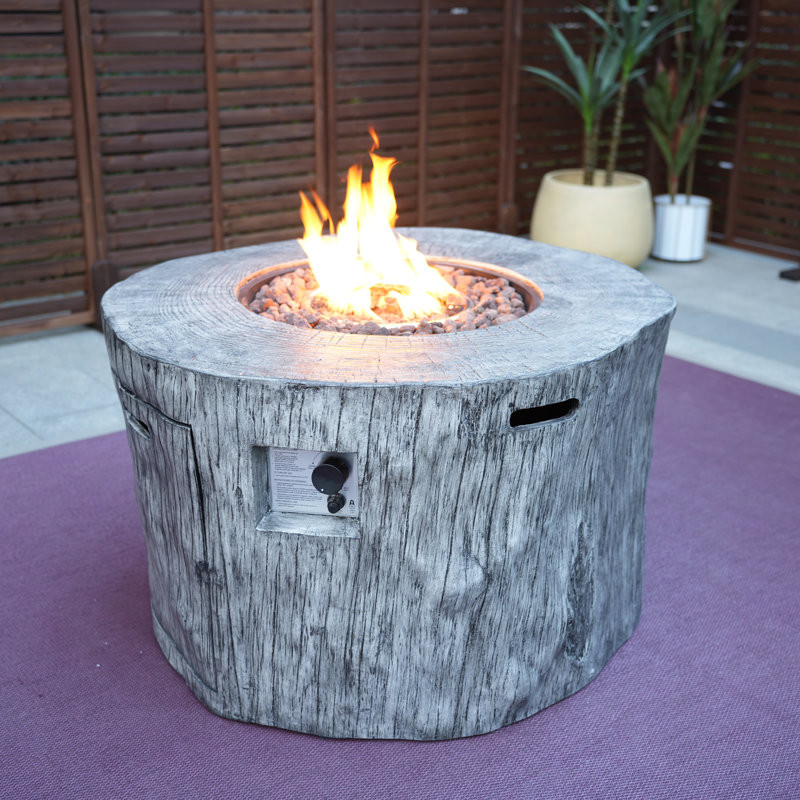 Devlynn 23.62" H x 40.16'' W Propane Outdoor Fire Pit Table