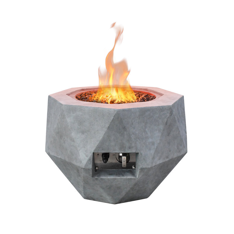 Allecia 17.1" H x 25.2" W Concrete Propane Outdoor Fire Pit