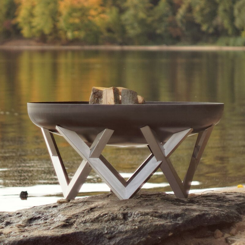 Corsica Stainless Steel Wood Burning Fire Pit 18" H x 38" W x 38" D