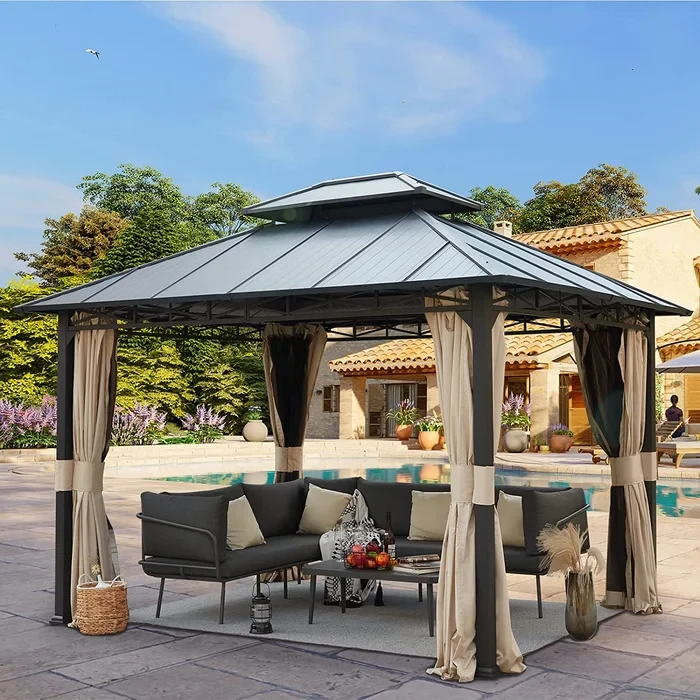 10'' X 12'' Hardtop Iron Gazebo