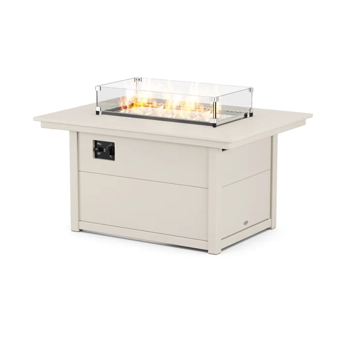 24'' H x 33.63'' W Polyresin Outdoor Fire Pit Table with Lid