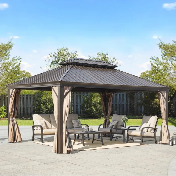 Hardtop 16 ft x 12 ft Aluminum Patio Gazebo