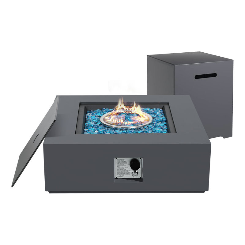 12.2'' H Propane Outdoor Fire Pit Table  12.2" H x 35" W x 35" D