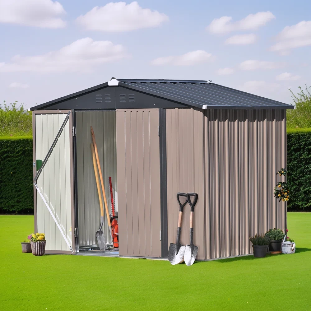 7 ft. 8 in. W x 6 ft. D Metal Storage Shed