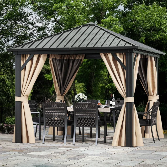 10 Ft. W x 10 Ft. D Aluminum Patio Gazebo