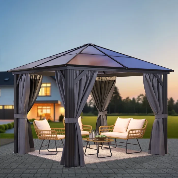 10 Ft. W x 10 Ft. D Aluminum Patio Gazebo