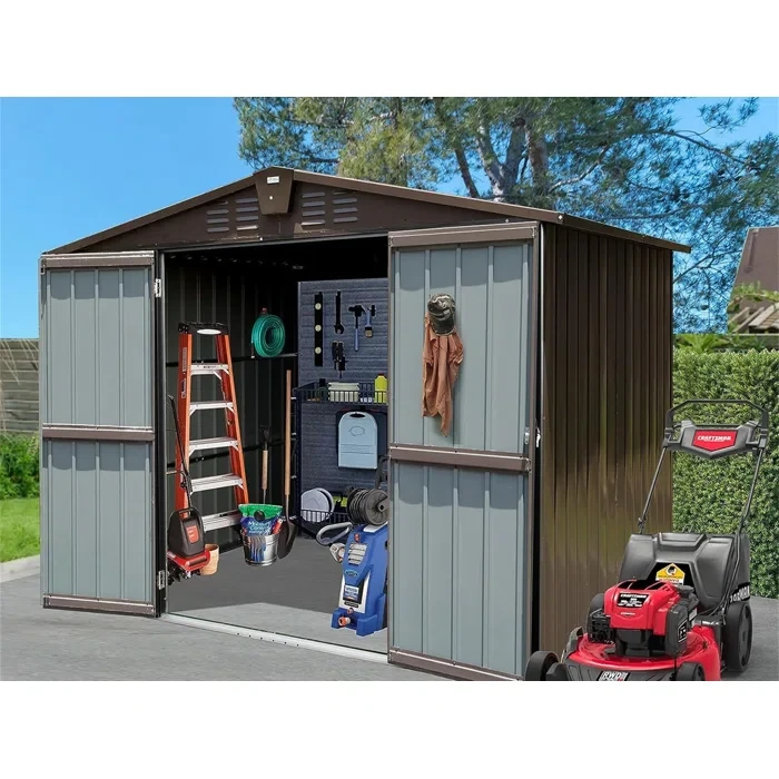 8 ft. W x 6 ft. D Metal Vertical Storage Shed