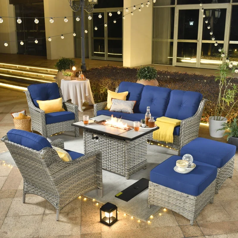 Kluge 7 - Person Outdoor Seating Group with Cushions