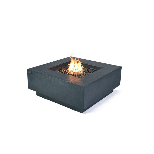 Victoria &Bergen 40" Square Concrete Sandstone Fire Pit Table - by Elementi Plus