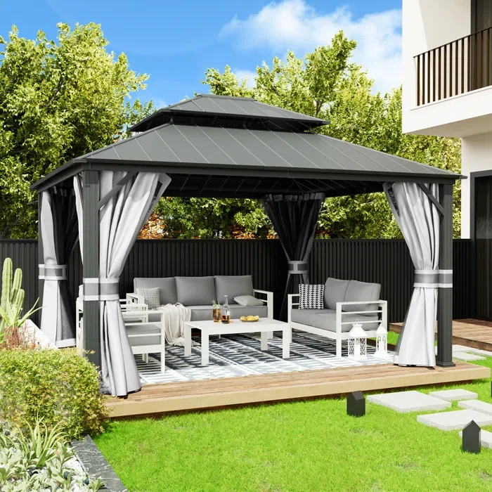 14 Ft. W x 12 Ft. D Aluminum Patio Gazebo