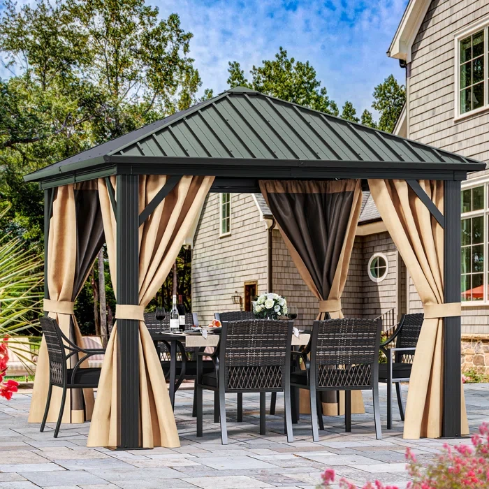 10 Ft. W x 10 Ft. D Aluminum Patio Gazebo