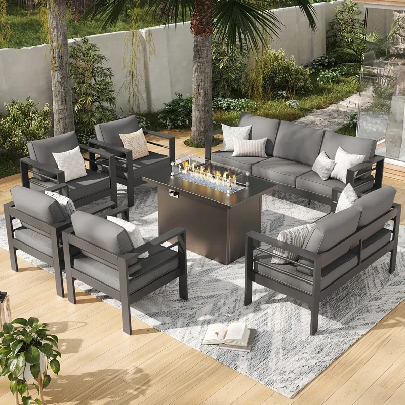 9 - Person Outdoor Seating Group With Cushions