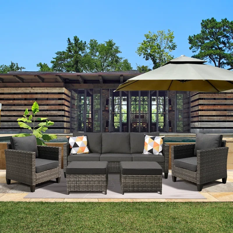 Harbin 5 - Person Outdoor Seating Group with Cushions