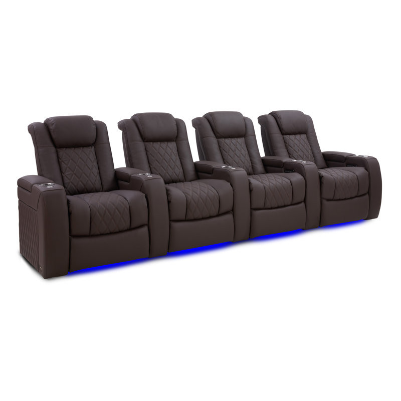 Leather Home Theater Seating with Cup Holder
