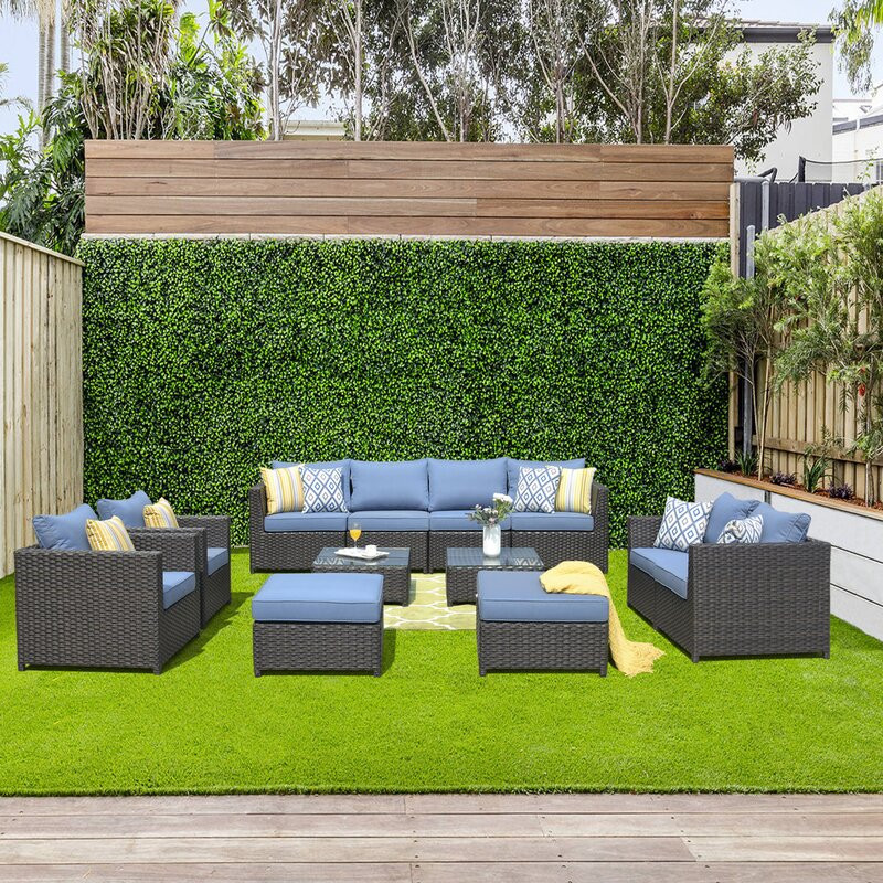 Big Size 12-piece Rattan Sectional Seating Group With Cushions