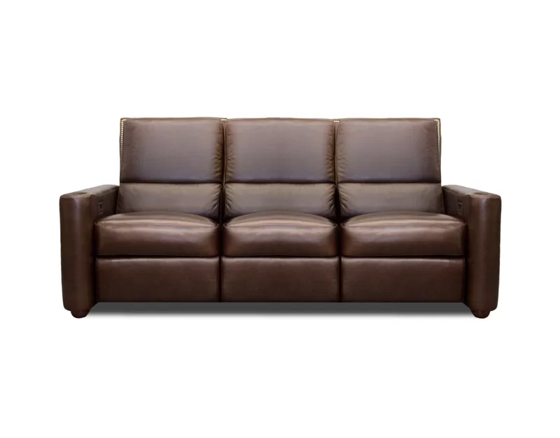 Signature Series Leather Home Theater Seating with Cup Holder Type Not Motorized