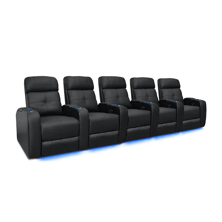 Sehin Leather Home Theater Seating with Cup Holder