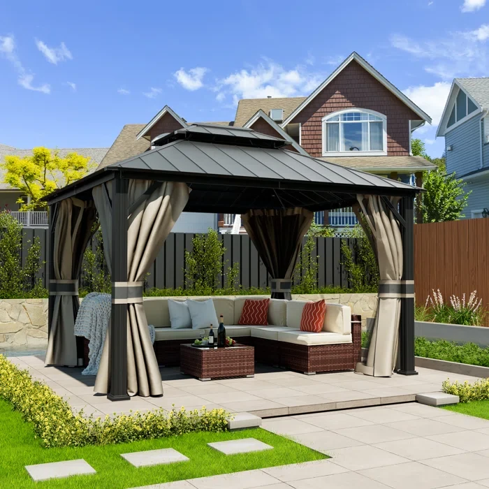 Nabella Aluminum Patio Gazebo 12' W x 14' D