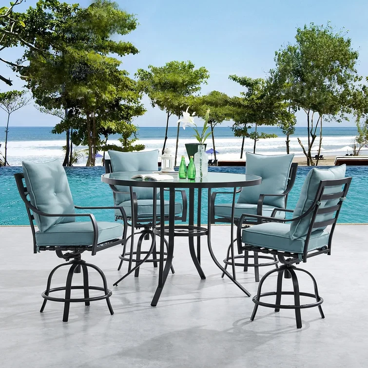 4 - Person Round Outdoor Dining Set with Cushions