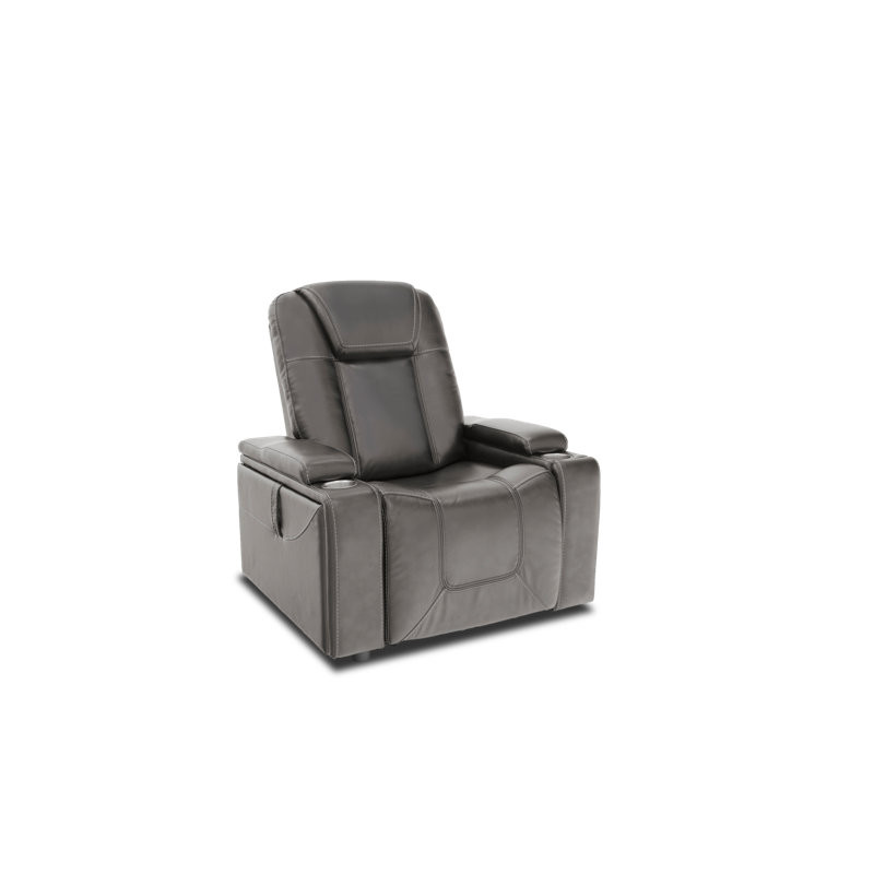 Faux Leather Home Theater Seat with Cup Holder