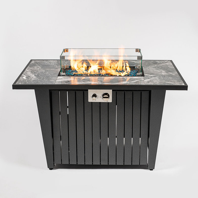 Koycegiz 24.8'' H x 42'' W Steel Propane Outdoor Fire Pit Table