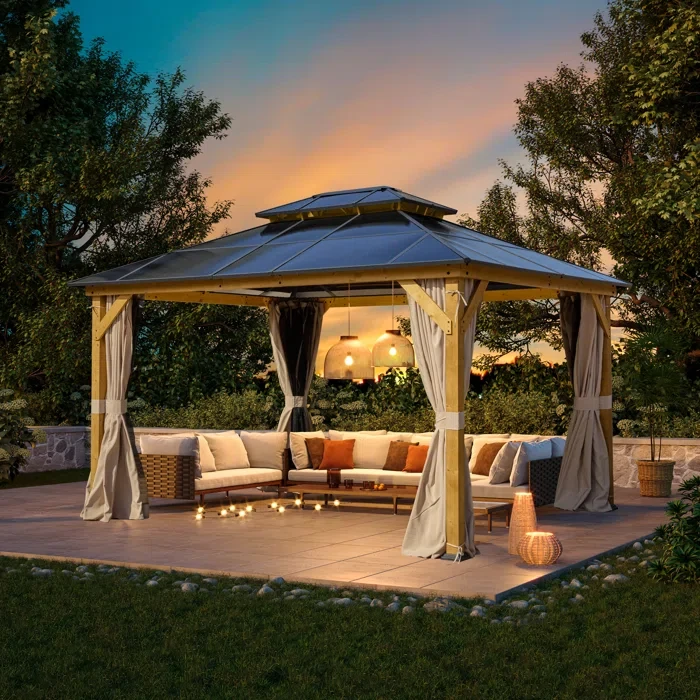 Wood 13 Ft. W x 11 Ft. D Patio Gazebo