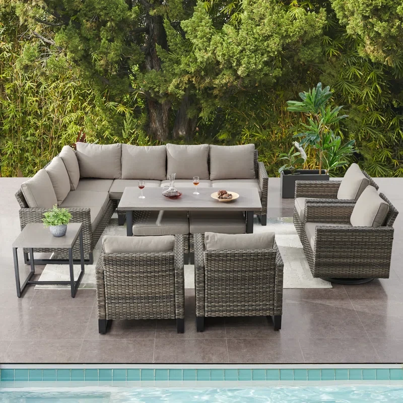 Joette 10 - Person Outdoor Seating Group with Cushions