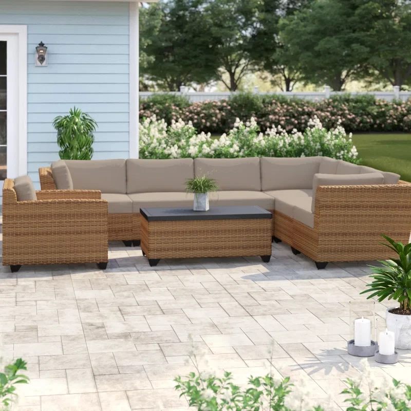 Ambroselli 7 - Person Outdoor Seating Group with Cushions