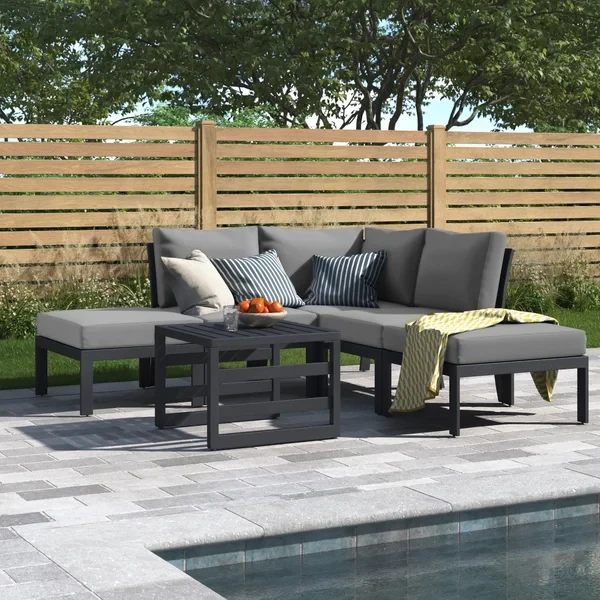 Analyssia 4 - Person Outdoor Seating Group with Cushions