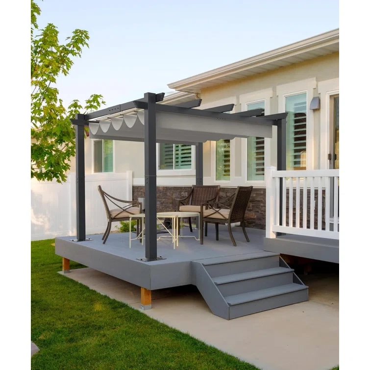 8.5 Ft. W Aluminum Pergola with Canopy