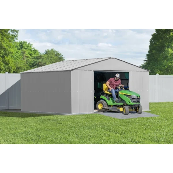 14 ft. W x 12 ft. D Galvanized Steel Storage Shed