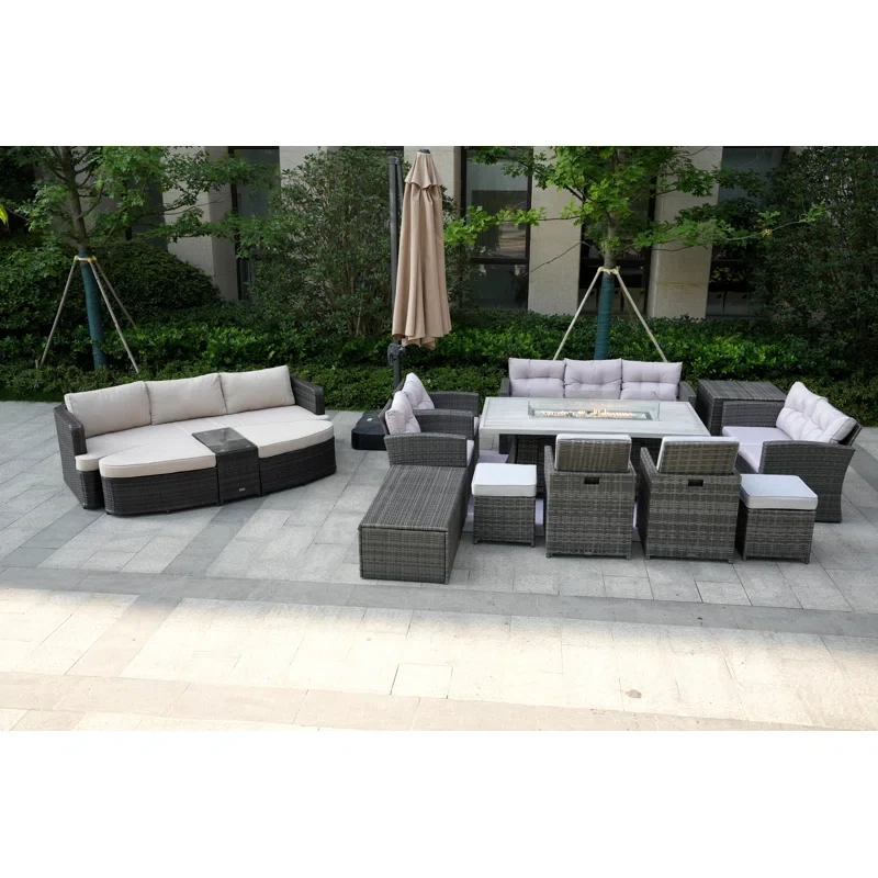 Alseepa 16 - Person Outdoor Seating Group with Cushions