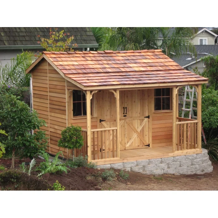 177" H x 144" W x 153.5" D Ranchhouse Western Red Cedar Wood Storage Shed