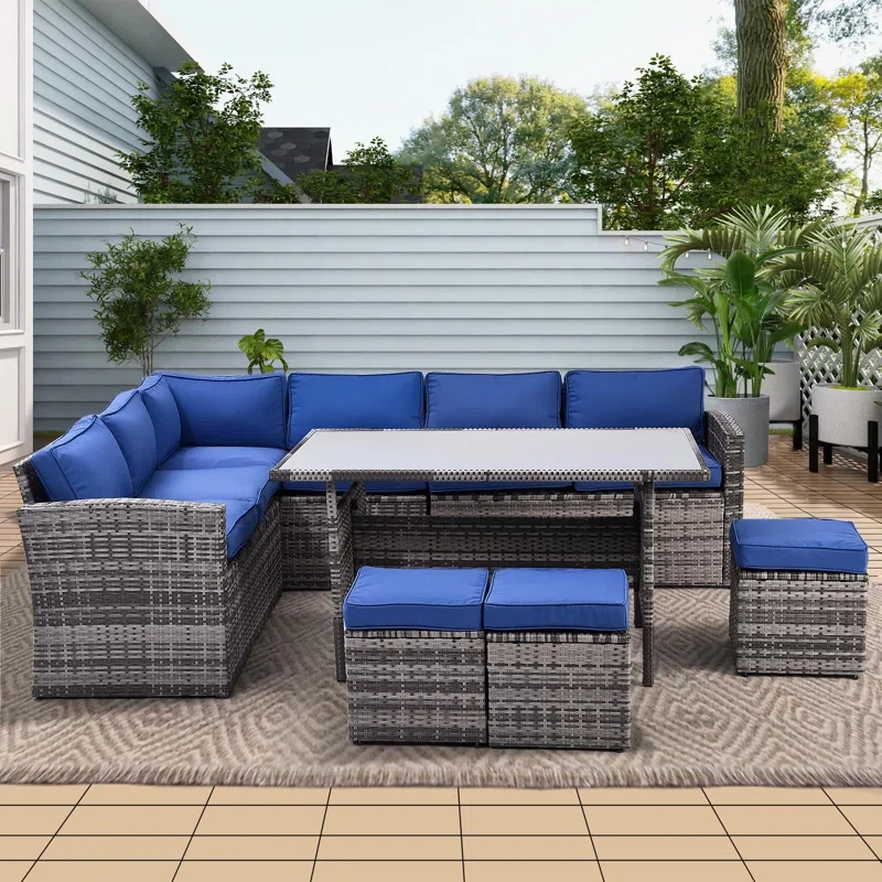 Merribrook 9 - Person Outdoor Seating Group with Cushions