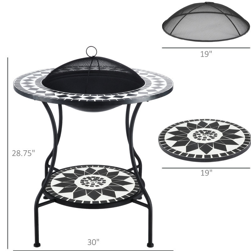 Maradiaga 28.83'' H x 30.08'' W Stainless Steel Wood Burning Outdoor Fire Pit