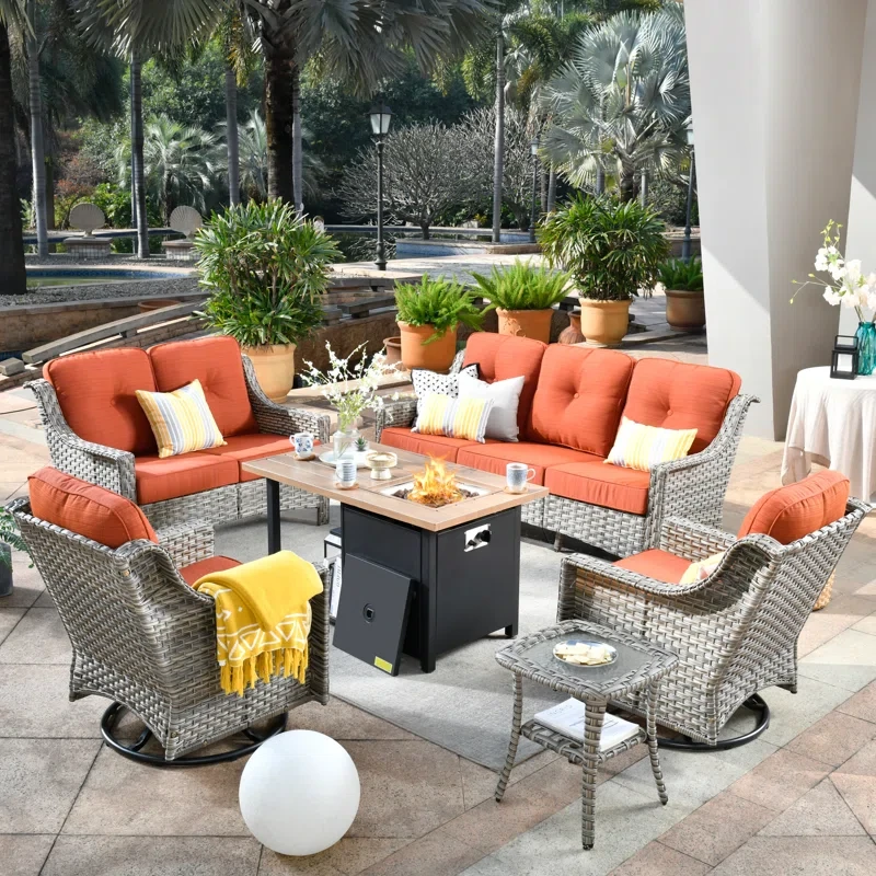 Daliya 7 - Person Outdoor Seating Group with Cushions