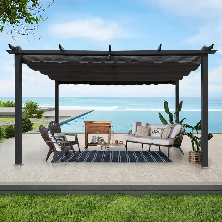 13 Ft. W x 10 Ft. D Aluminum Pergola with Canopy