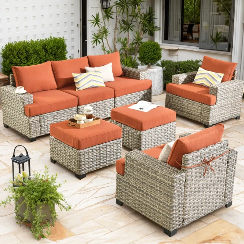 7 - Person Outdoor Seating Group With Cushions