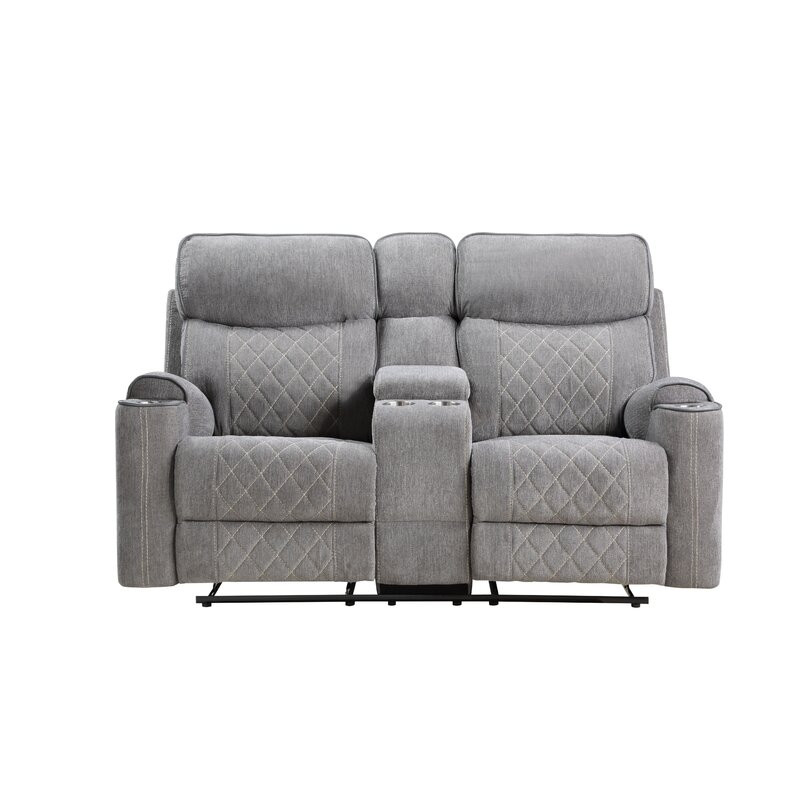 Aulada Upholstered Home Theater Seating with Cup Holder