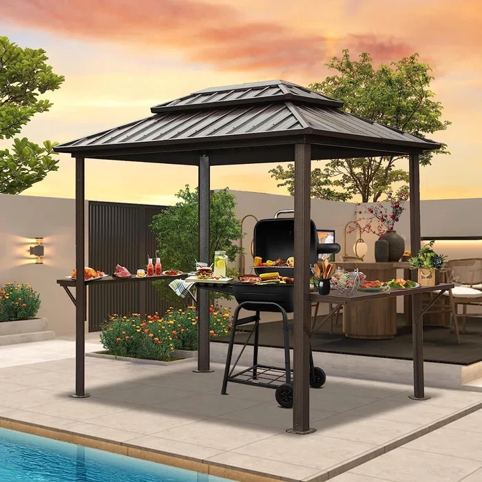 8 Ft. W x 6 Ft. D Aluminum Grill Gazebo