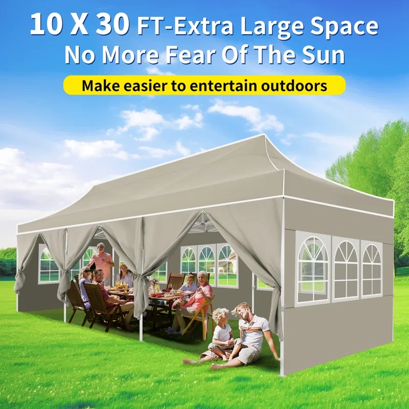 10 Ft. W x 30 Ft. D Metal Party Tent