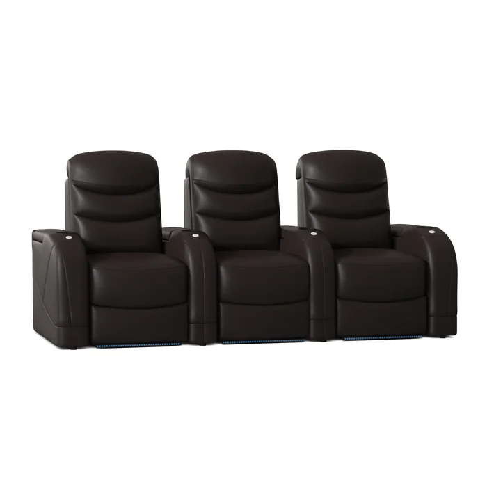 Stealth HR Series Upholstered Power Reclining Home Theater Seating with Cup Holder